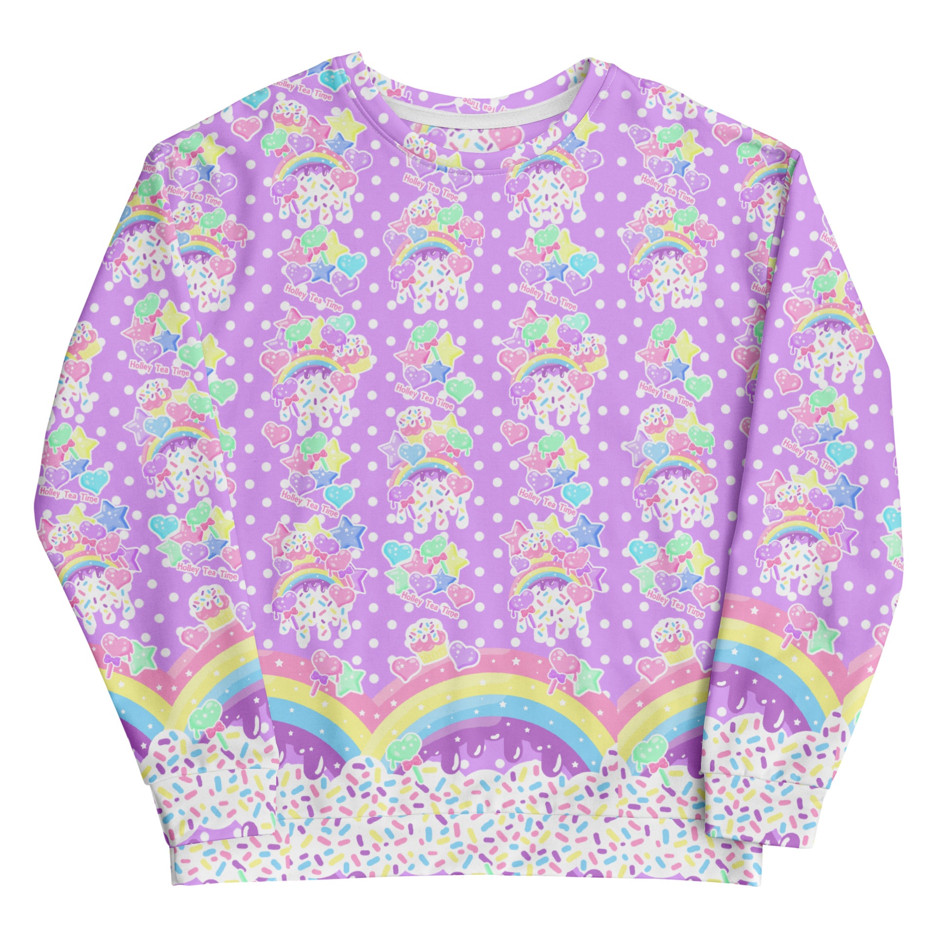 Kawaii fashion decora kei rainbow candy sprinkles sweatshirt jumper sweets harajuku fashion jfashion pop kei