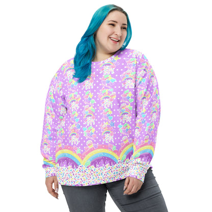 Kawaii fashion decora kei rainbow candy sprinkles sweatshirt jumper sweets harajuku fashion jfashion pop kei