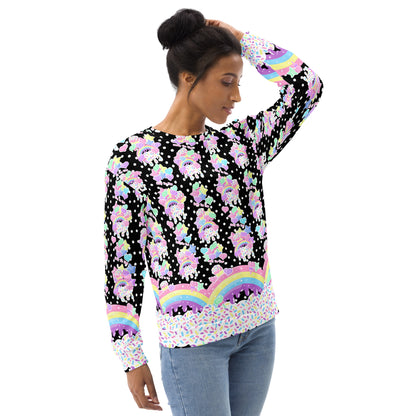 Kawaii fashion decora kei rainbow candy sprinkles sweatshirt jumper sweets harajuku fashion jfashion pop kei