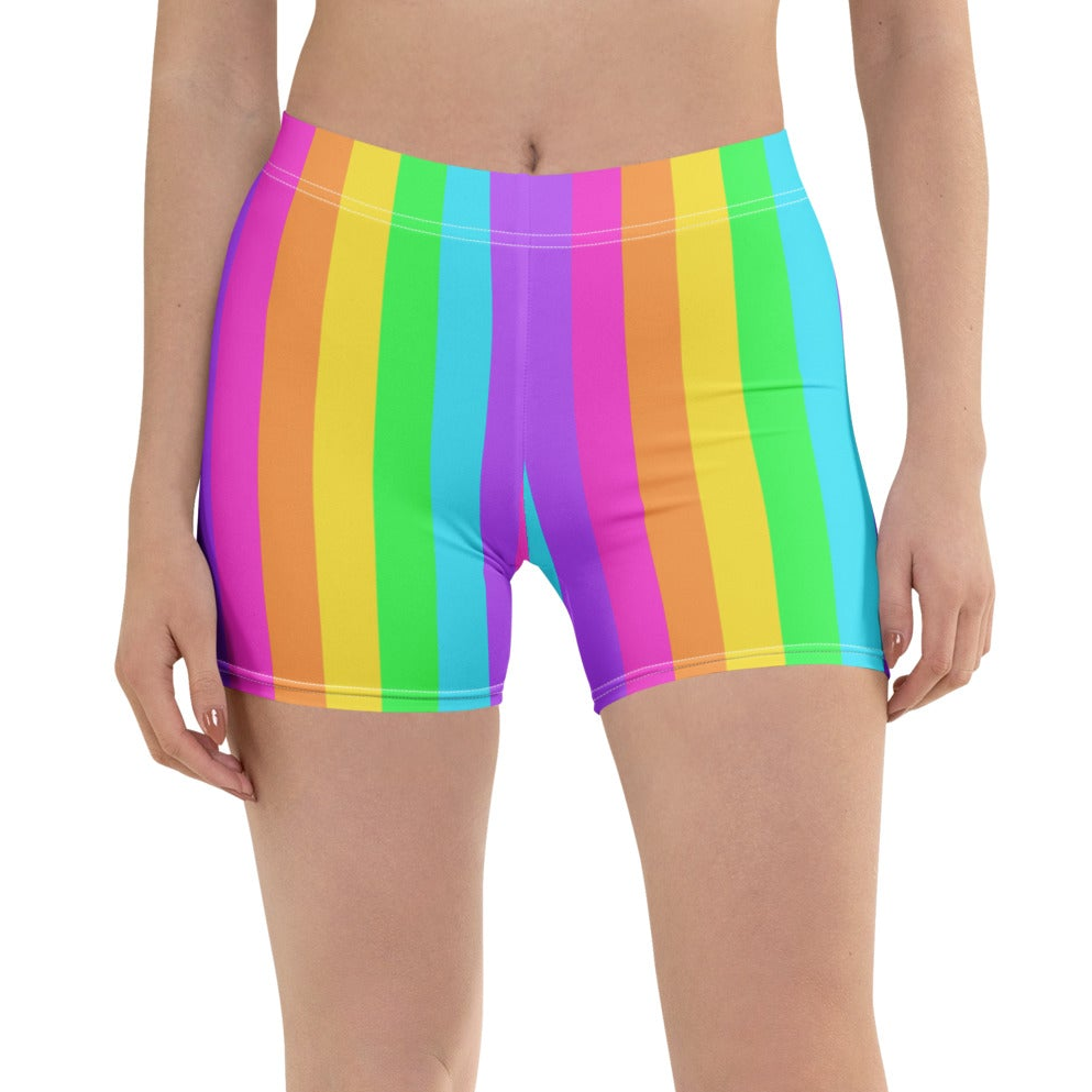 Rainbow Wonderland Shorts (Color Block Stripes)