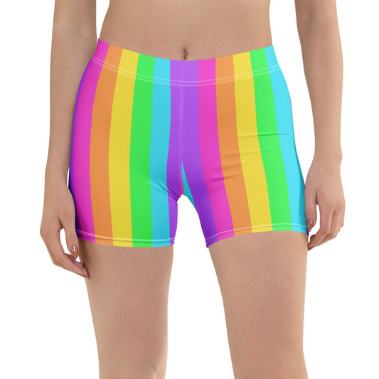 Rainbow Wonderland Shorts (Color Block Stripes)