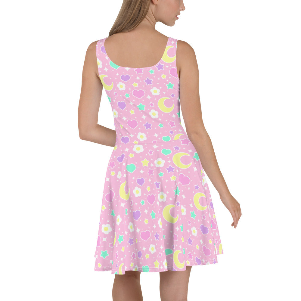 Magical Spring Pink Skater Dress