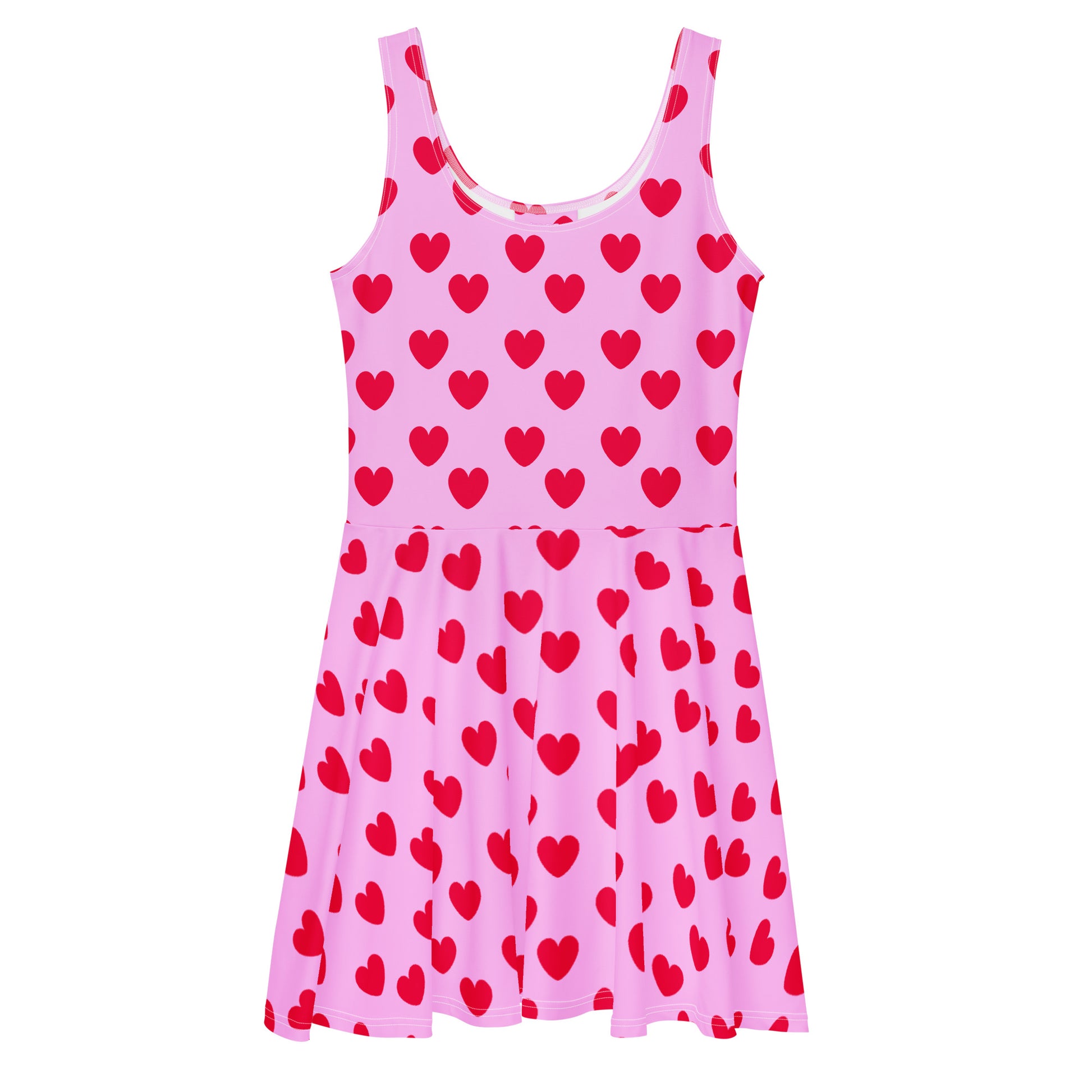 heart skater dress Heart Shaped Studded Long Sleeve Skater Dress #BCCD7263 Red / M