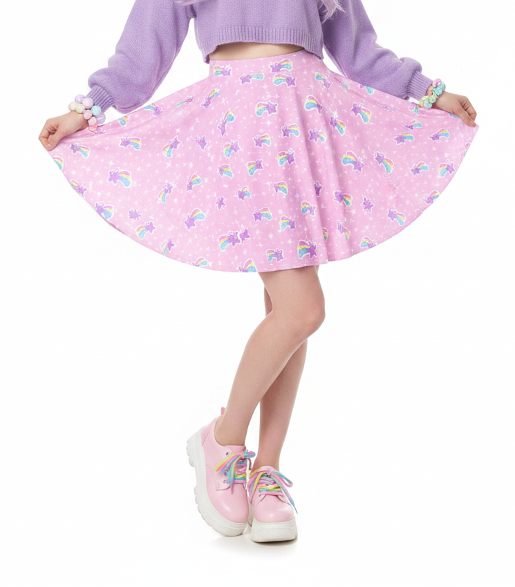 Bubblegum Bunny Shooting Stars Skater Skirt