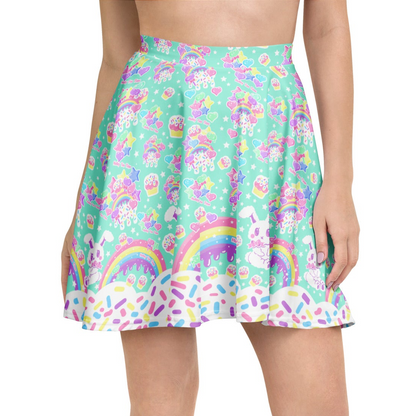 Rainbow Sweets Skater Skirt (Mint)