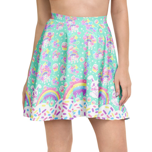 Rainbow Sweets Skater Skirt (Mint)