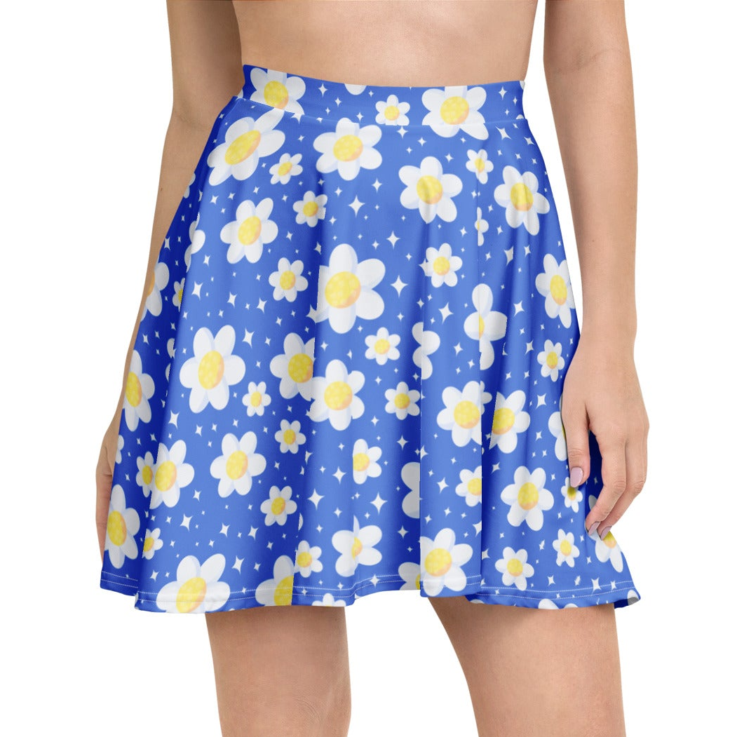 Daisy Dreams Skater Skirt (Cobalt Blue)