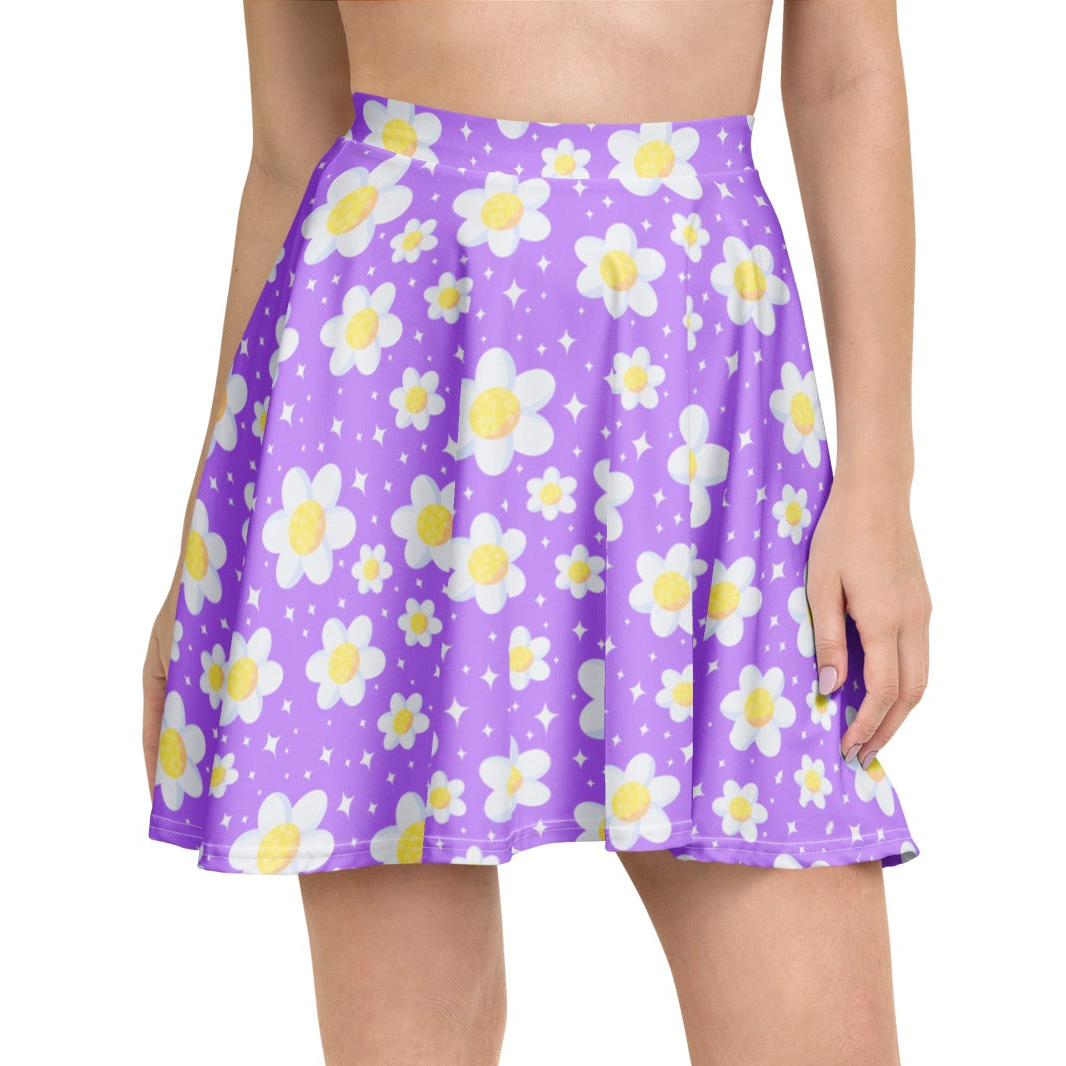 Daisy Dreams Skater Skirt (Lavender Purple)