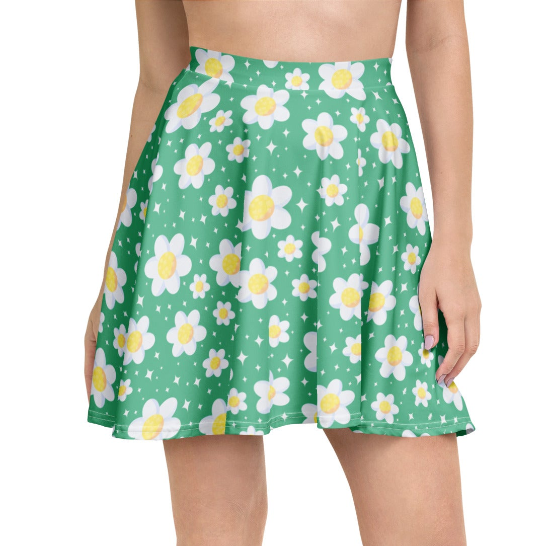 Daisy Dreams Skater Skirt (Lucky Clover Shamrock Green)