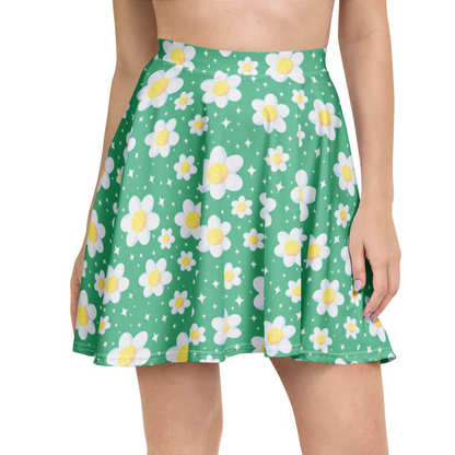 Daisy Dreams Skater Skirt (Lucky Clover Shamrock Green)