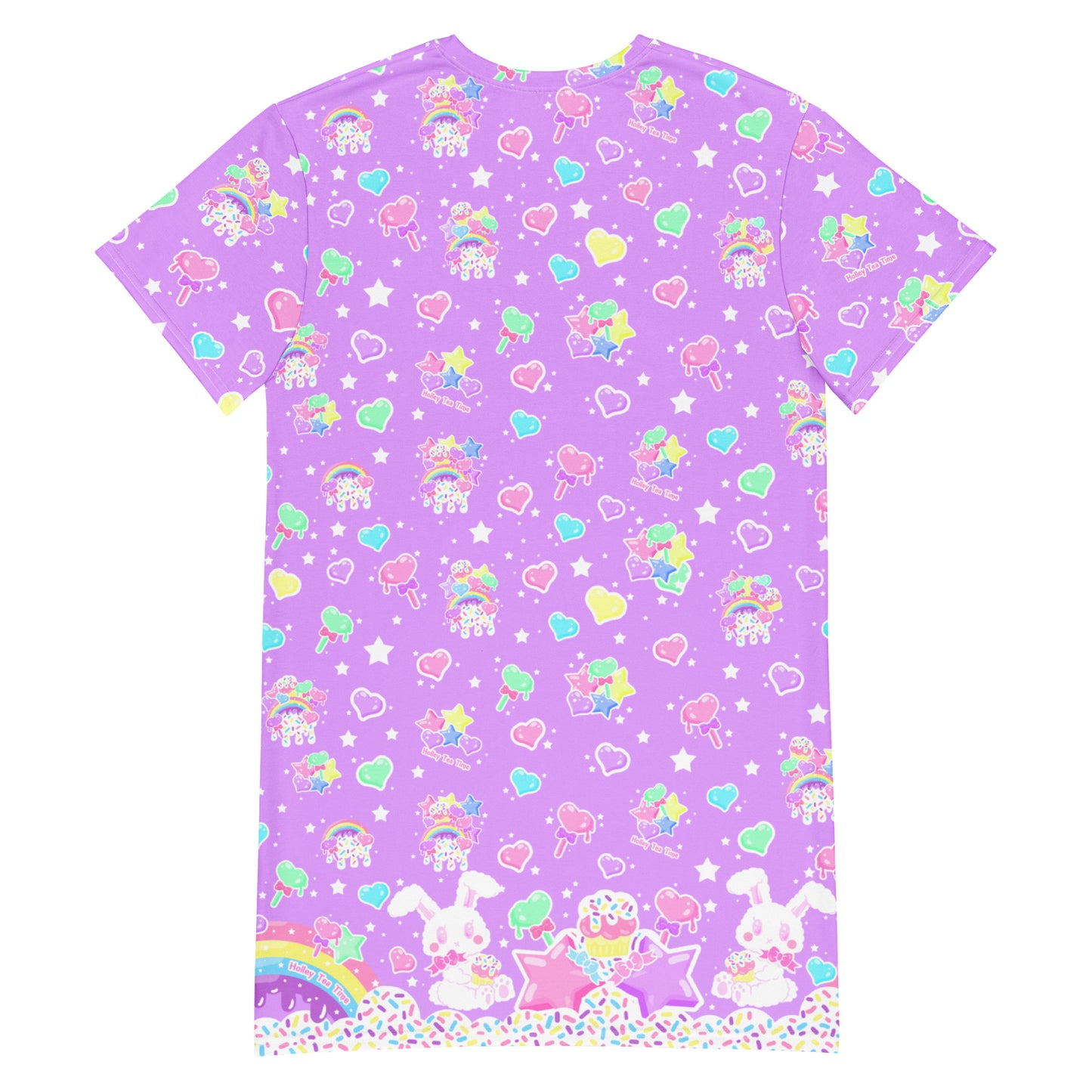 Rainbow Sweets T-shirt Dress (Purple)