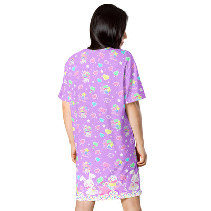 Rainbow Sweets T-shirt Dress (Purple)