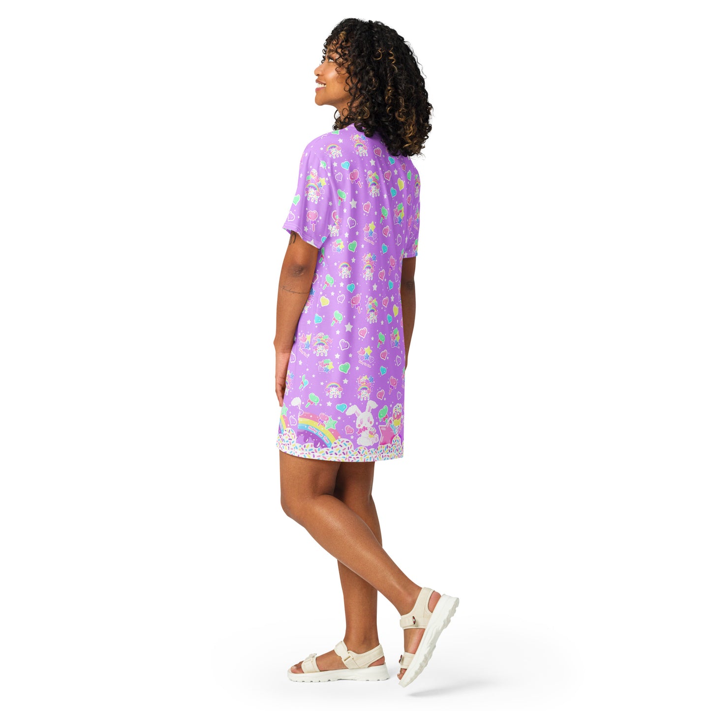 Rainbow Sweets T-shirt Dress (Purple)