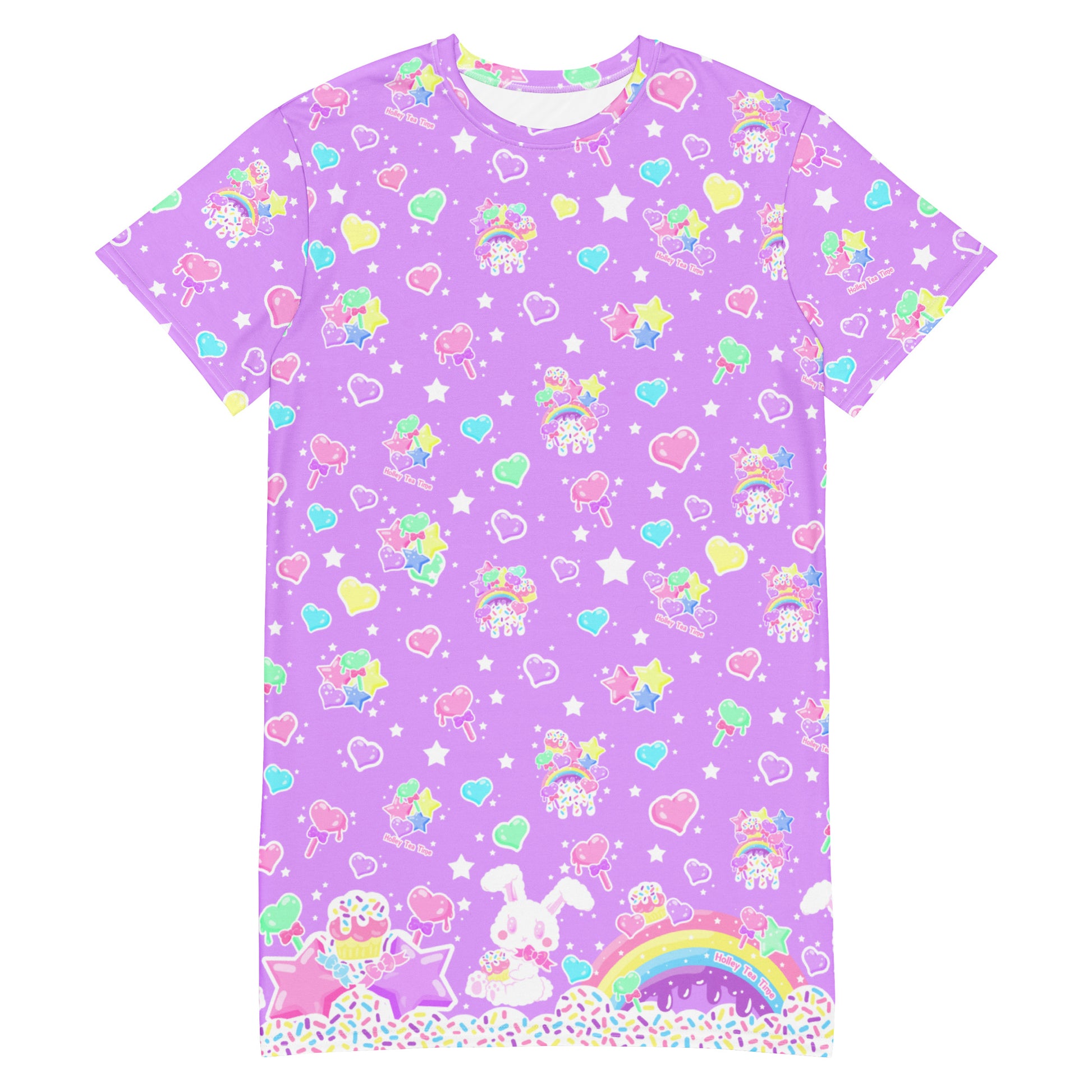 kawaii fashion harajuku fashion jfashion Rainbow Sweets T-shirt Dress cute fashion candy sprinkles bunny cutecore