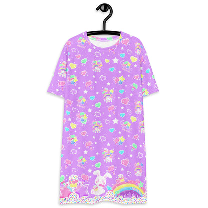 Rainbow Sweets T-shirt Dress (Purple)