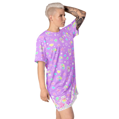 Rainbow Sweets T-shirt Dress (Purple)