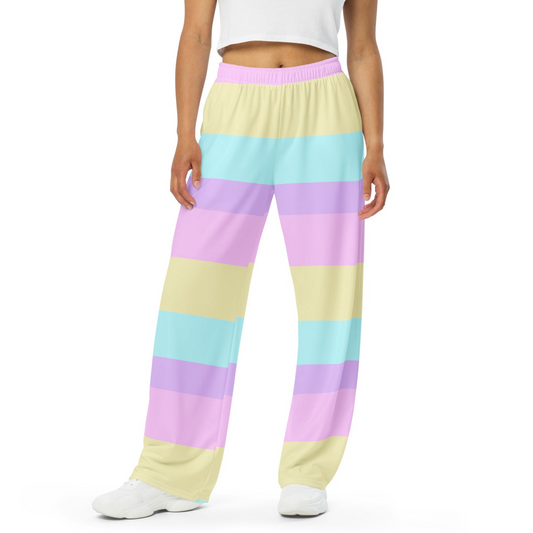 cutecore kawaii fashion fairy kei yume kawaii pastel stripes sweatpants