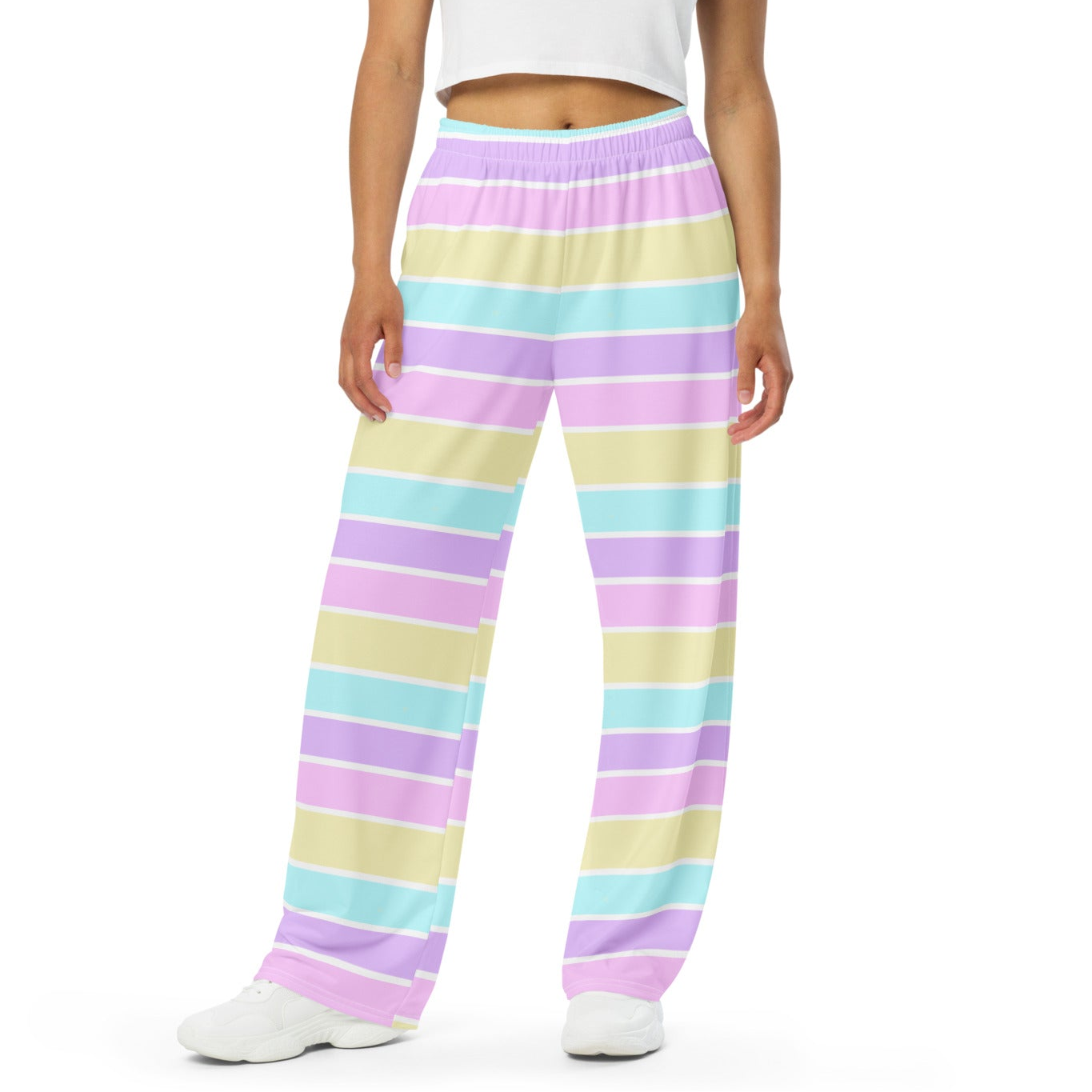 cutecore kawaii fashion fairy kei yume kawaii pastel stripes sweatpants