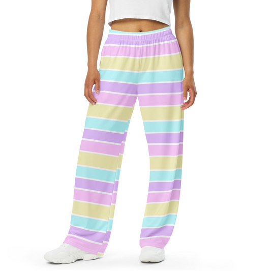 cutecore kawaii fashion fairy kei yume kawaii pastel stripes sweatpants