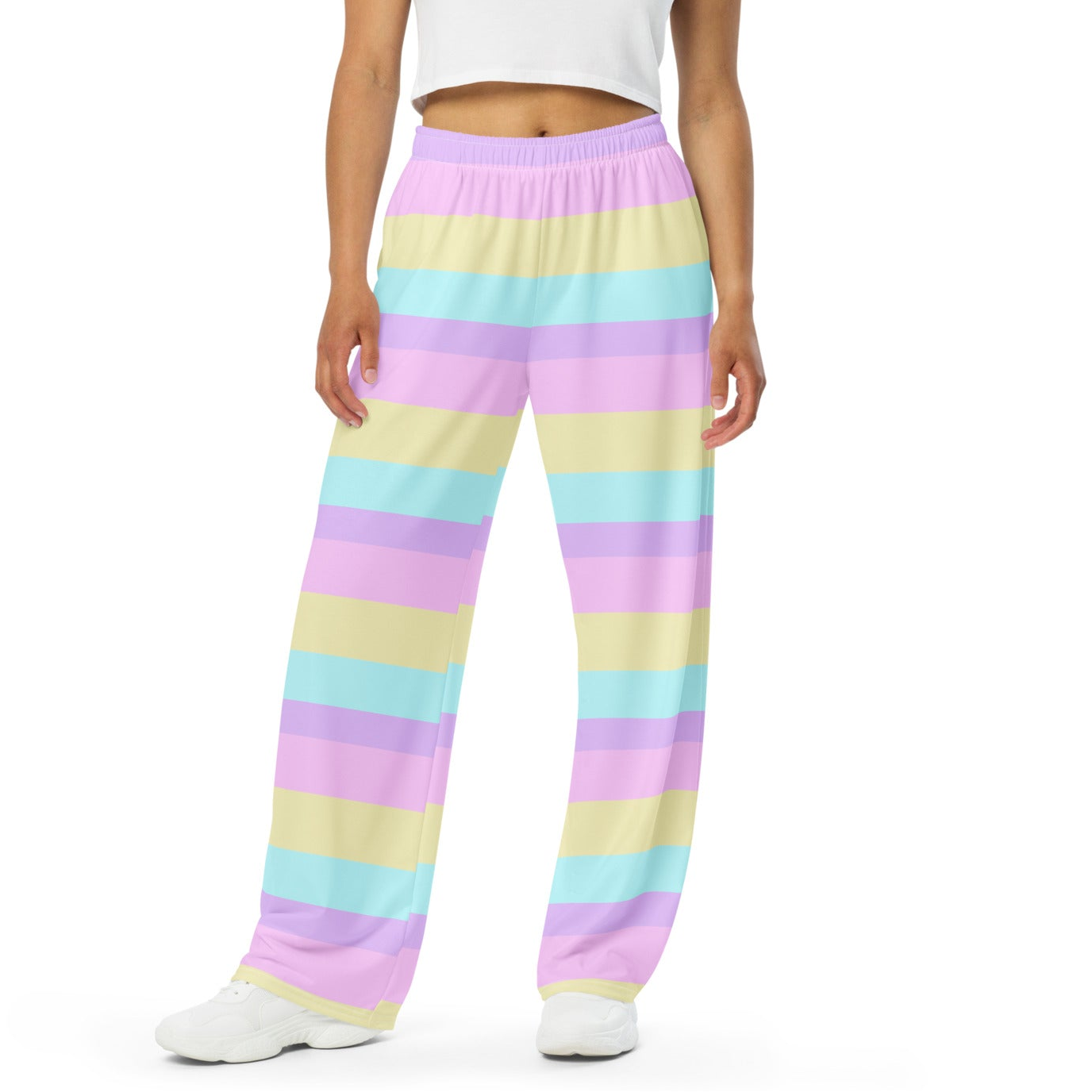 cutecore kawaii fashion fairy kei yume kawaii pastel stripes sweatpants