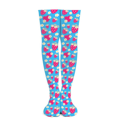 Strawberry Cutie Over Knee Stocking Socks (Soda Pop Fruity Berry Blue)