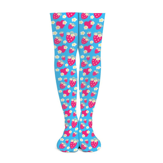 Strawberry Cutie Over Knee Stocking Socks (Soda Pop Fruity Berry Blue)