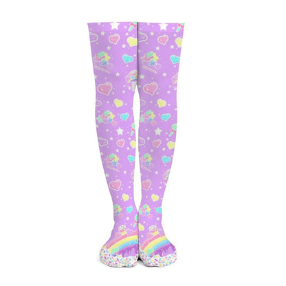 Rainbow Sweets Over Knee Stocking Socks (Purple)