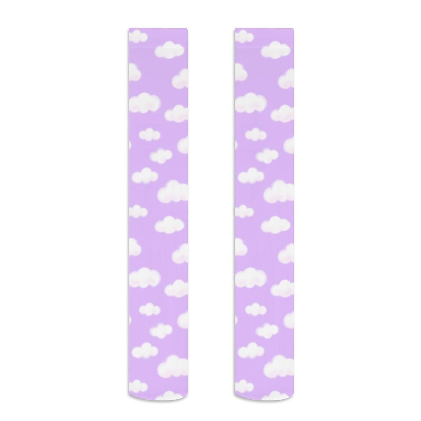 Dreamy Clouds Over Knee Stocking Socks (Lilac)