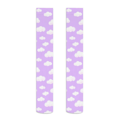 Dreamy Clouds Over Knee Stocking Socks (Lilac)