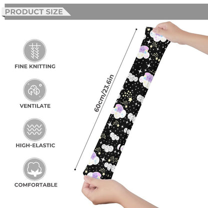 Shooting Star Clouds Over Knee Stocking Socks (Black)