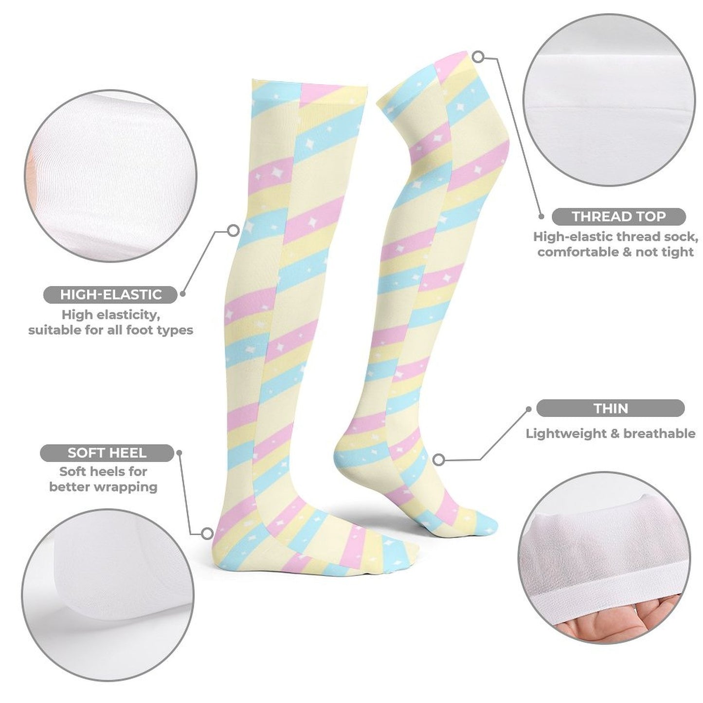 Teatime Fantasy Over Knee Stocking Socks (Yellow)