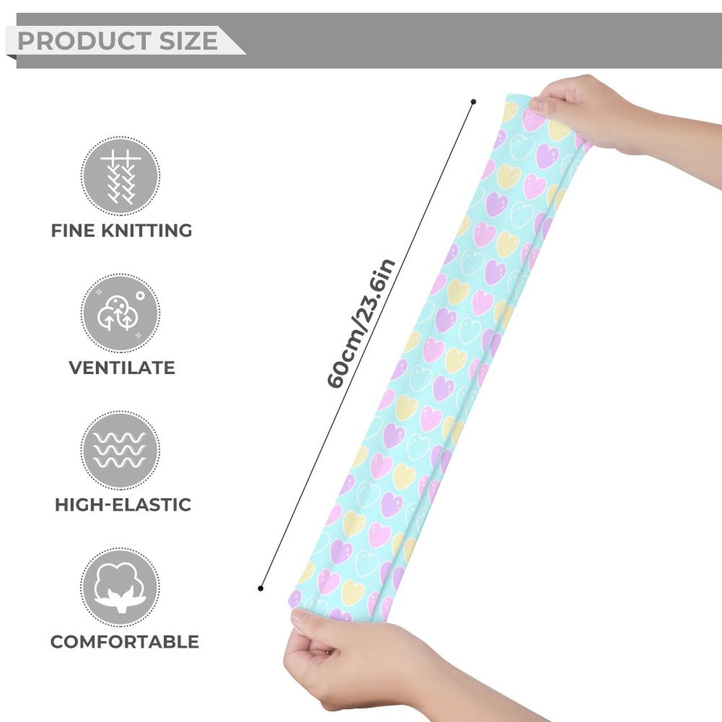 Sweet Love Hearts Over Knee Stocking Socks (Blue)