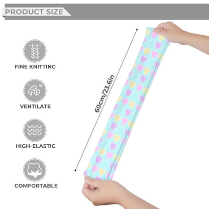 Sweet Love Hearts Over Knee Stocking Socks (Blue)