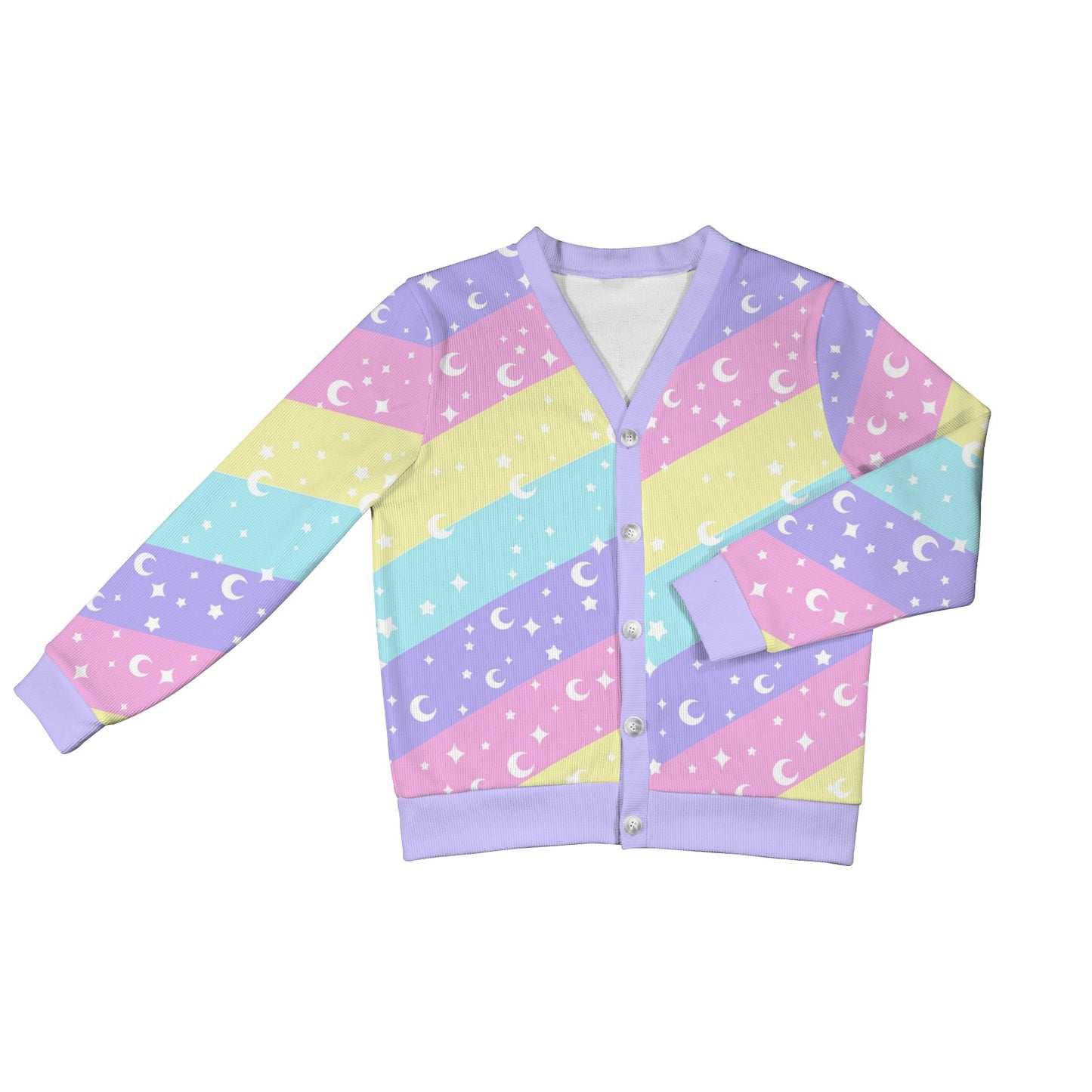 Cosmic Rainbow Women's Ribbed Button Up Cardigan