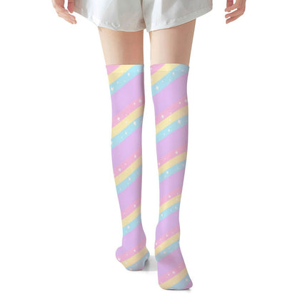 Teatime Fantasy Over Knee Stocking Socks (Purple)