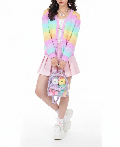 kawaii pastel rainbow cardigan fairy kei decora kei harajuku fashion cutecore