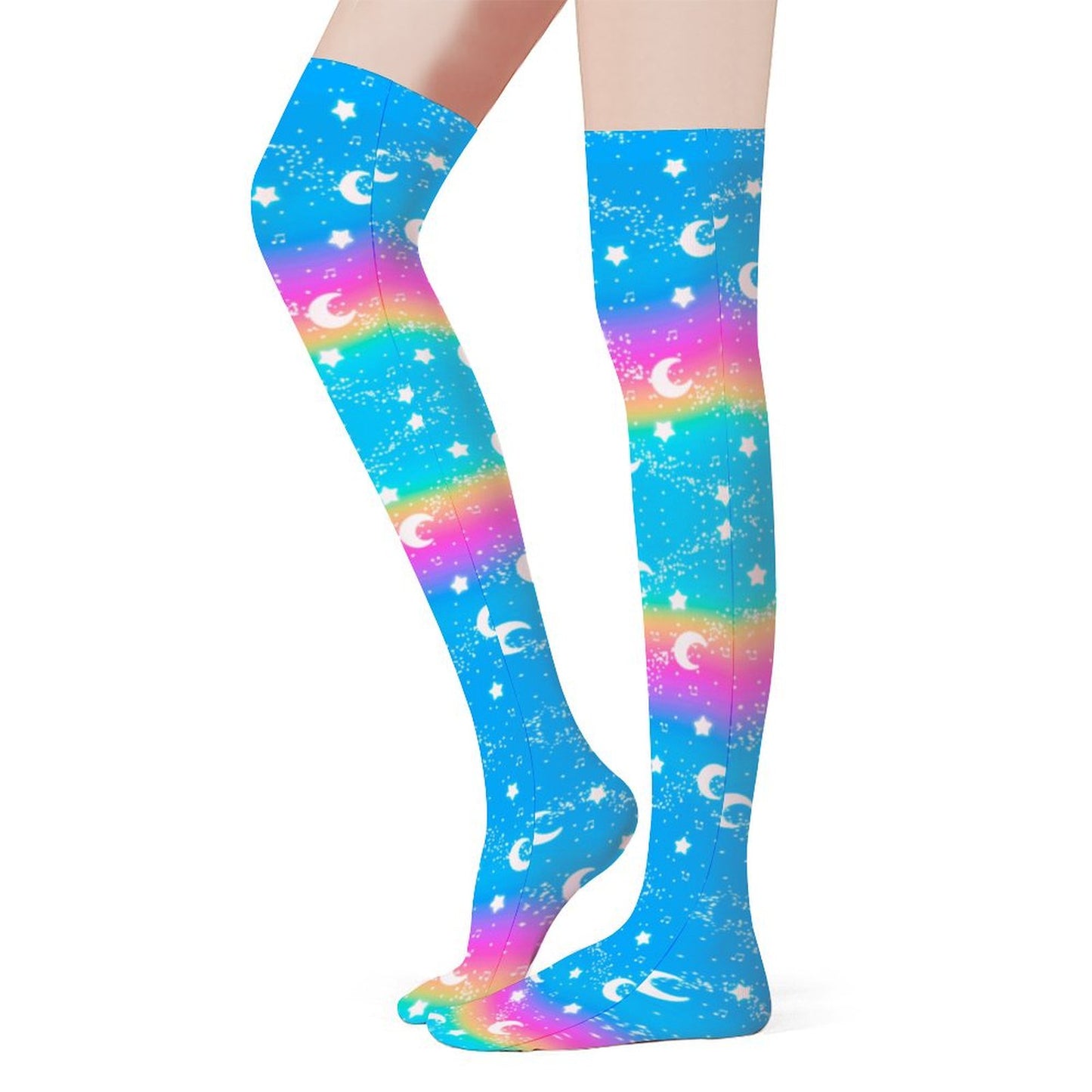Magical Fairy Time Over Knee Stocking Socks (Rainbow Sunny Day)