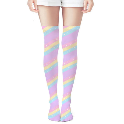 Teatime Fantasy Over Knee Stocking Socks (Purple)