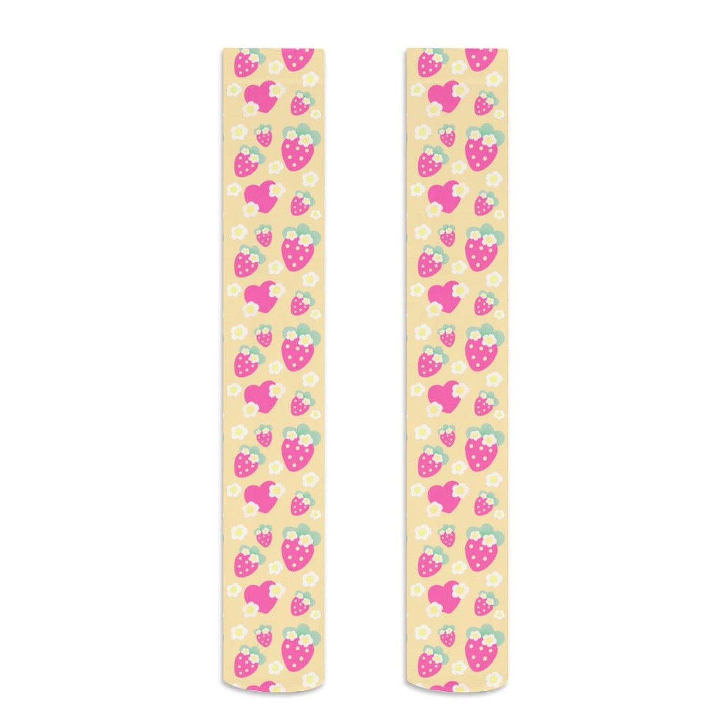 Strawberry Cutie Over Knee Stocking Socks (Fruity Berry Yellow)