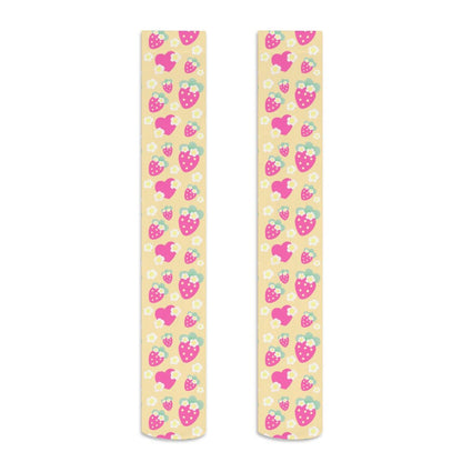 Strawberry Cutie Over Knee Stocking Socks (Fruity Berry Yellow)