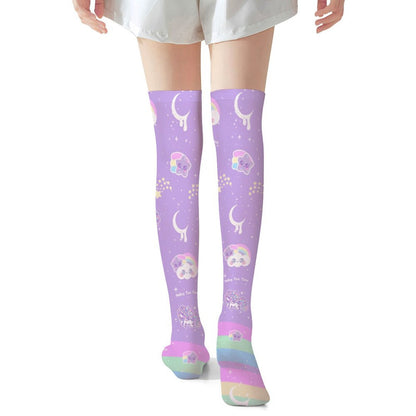 Rainbow Stardust Unicorn Over Knee Stocking Socks