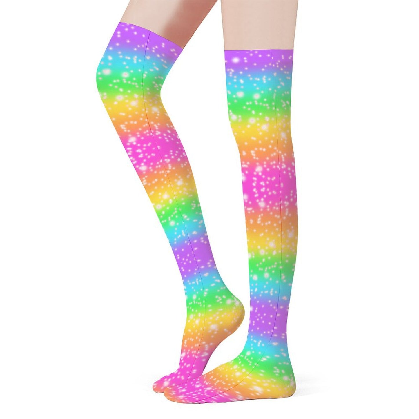 Rainbow Wonderland Over Knee Stocking Socks