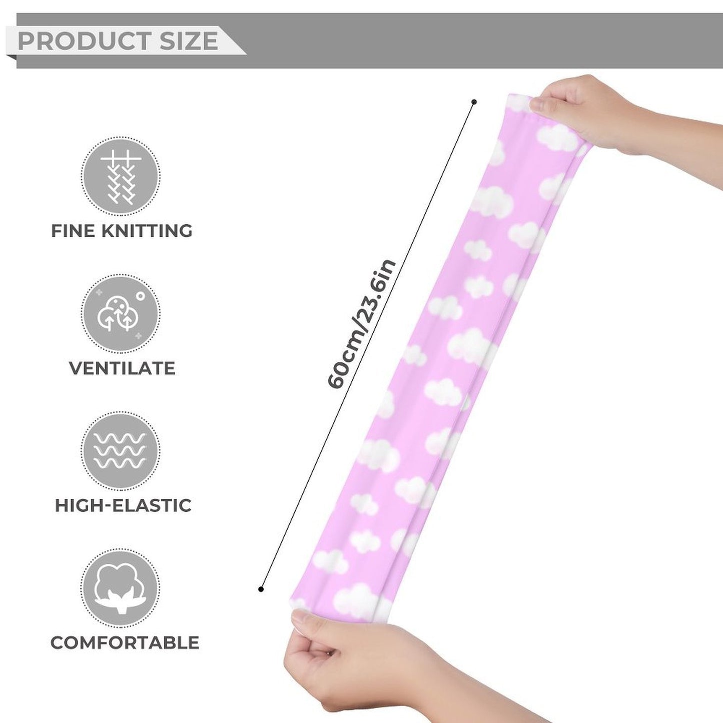 Dreamy Clouds Over Knee Stocking Socks (Taffy Pink)