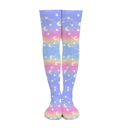 Magical Fairy Time Over Knee Stocking Socks (Rainbow Sunset)
