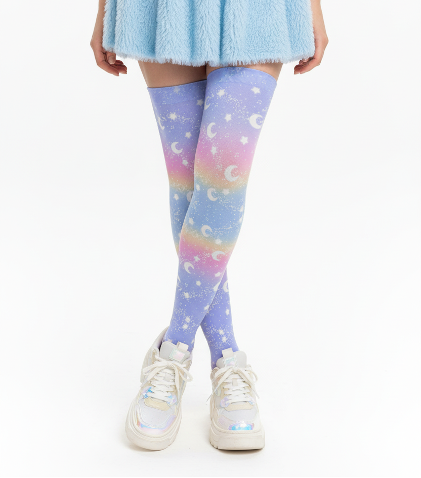 kawaii fashion decora kei over knee stocking socks pop kei pantyhose jfashion harajuku style