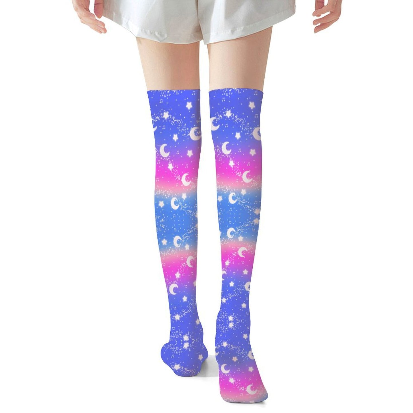 Magical Fairy Time Over Knee Stocking Socks (Rainbow Twilight)