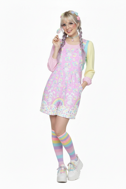 Kawaii fashion fairy kei decora kei Harajuku style shorts romper overalls cutecore candy sweets bunny sprinkles