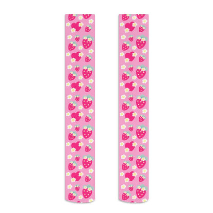 Strawberry Cutie Over Knee Stocking Socks (Soda Pop Fruity Berry Pink)