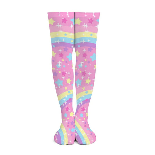 Bubbles Rainbow Land Over Knee Stocking Socks