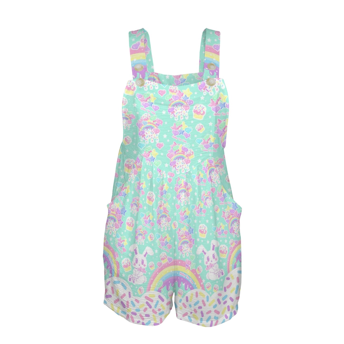 Kawaii fashion fairy kei decora kei Harajuku style shorts romper overalls cutecore candy sweets bunny sprinkles
